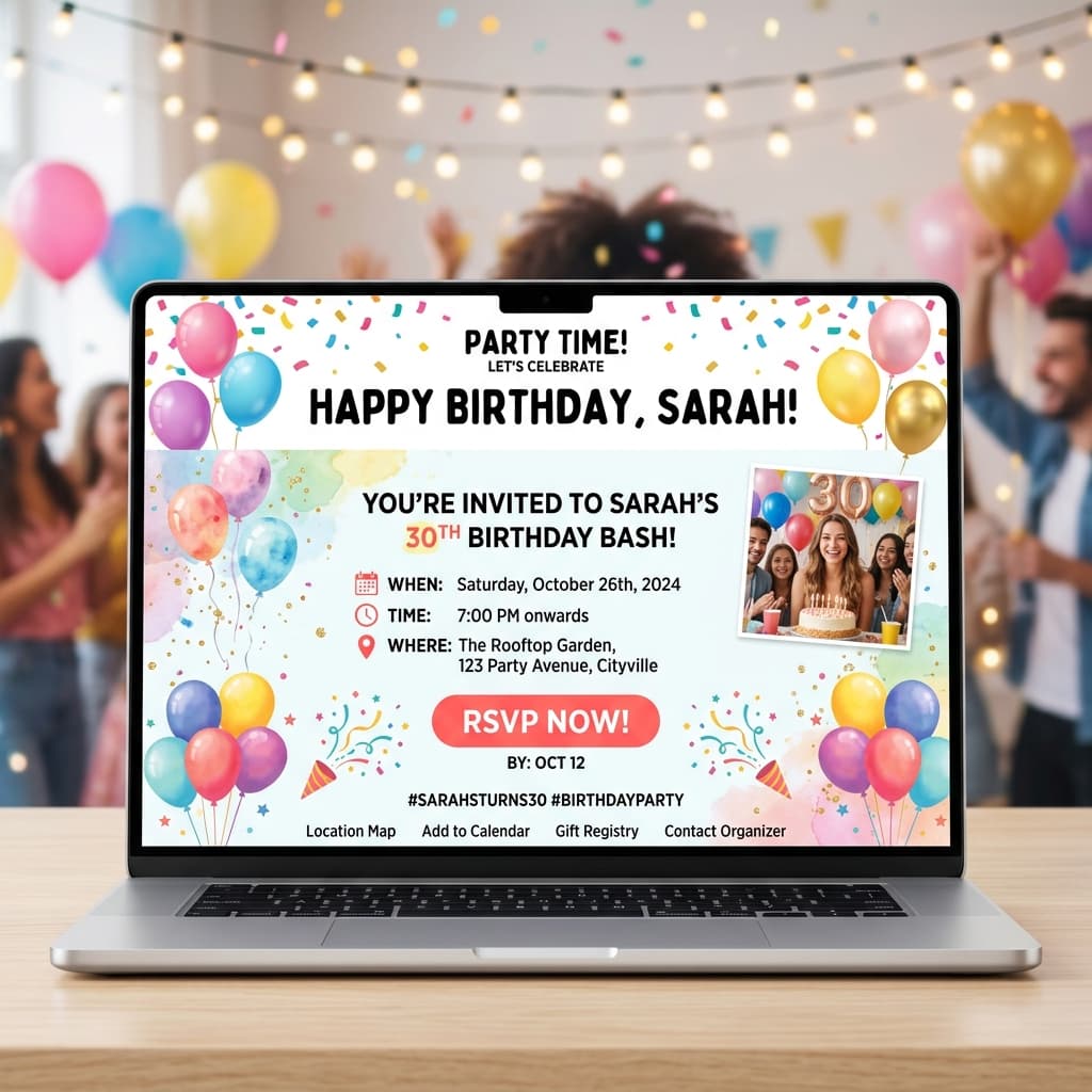 How to Make a Digital Birthday Invitation Website (And Publish It Free)