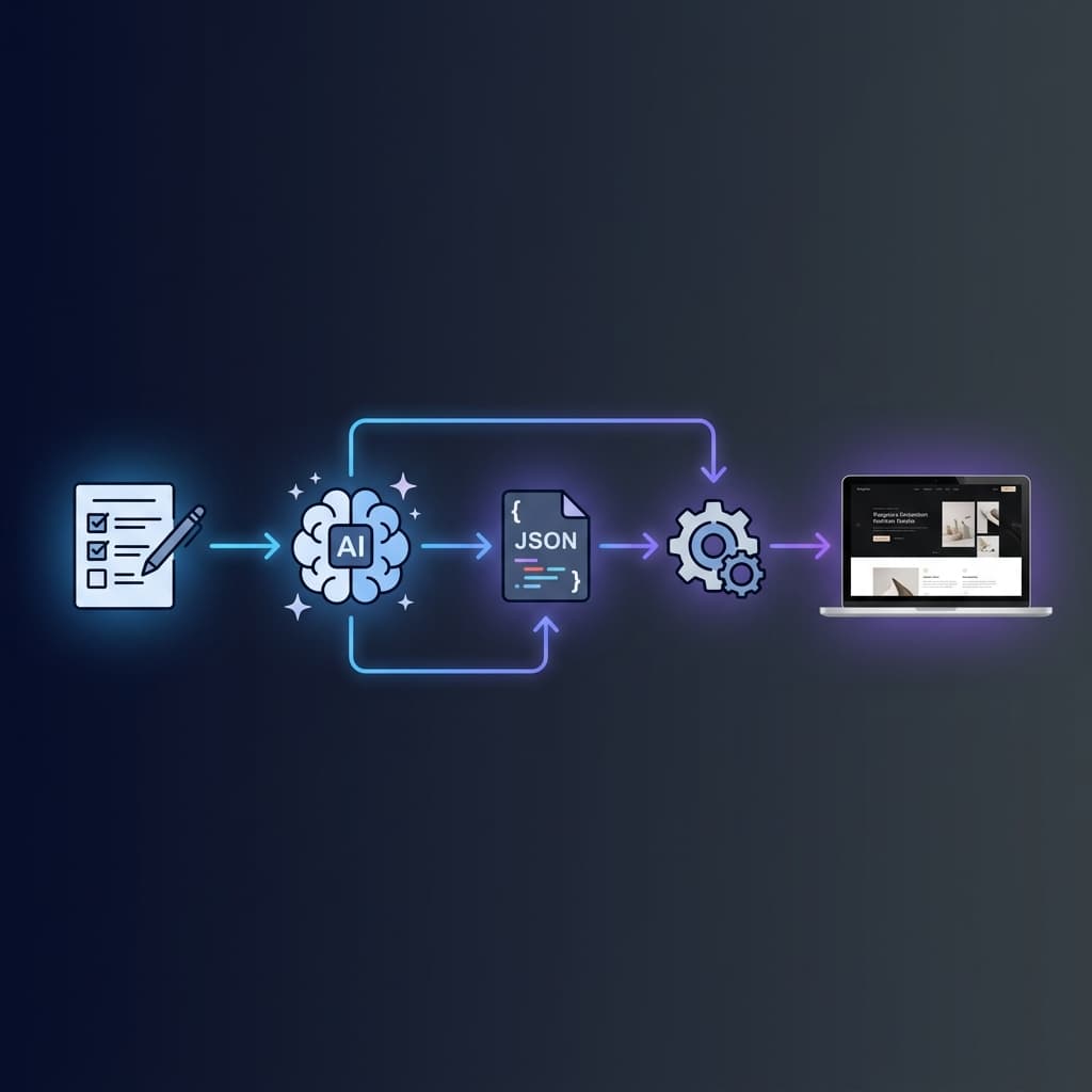 SiteDrop's new AI website creation pipeline — from your answers to a premium website