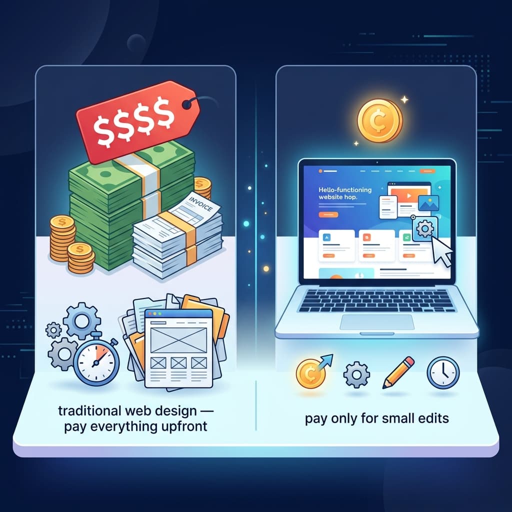 Comparing the old model of paying a large upfront cost versus paying only for small finishing edits